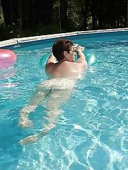 Sexy short-haired granny with big tits