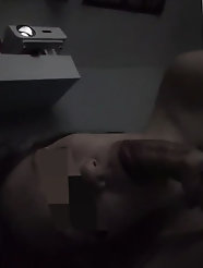 Stretching leopard print underwear...